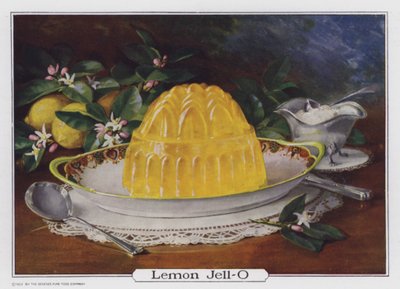 Lemon Jell-O, a Genesee Pure Food Company, Le Roy, New York, USA számára készített reklám (színes lithó) alkotó: American School