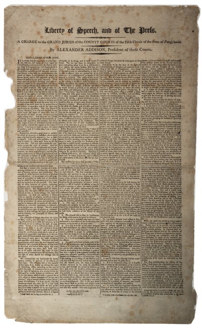 A Szólás és a sajtó szabadsága, 1799. január alkotó: American School
