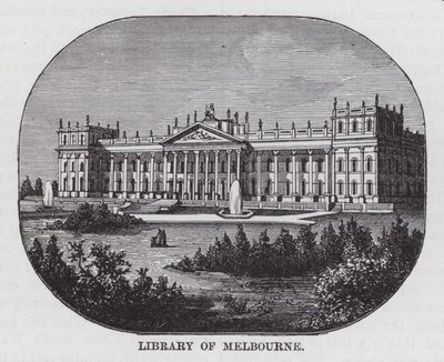 Melbourne-i Könyvtár (metszet) alkotó: American School