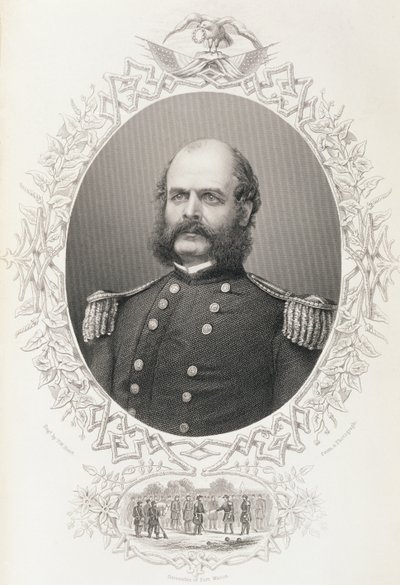 Ambrose Everett Burnside vezérőrnagy, „The History of the United States”, 20. évf. II. Charles Mackay, metszett T.W. Vadászat fényképről alkotó: American School