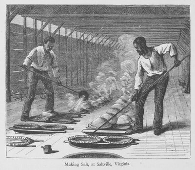 Sókészítés a virginiai Slatville-ben, Edward King „The Great South” című könyvéből, 1874 körül (metszet) alkotó: American School
