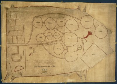 Az indián őslakos földek térképe, 1721-25 körül (vellum) alkotó: American School