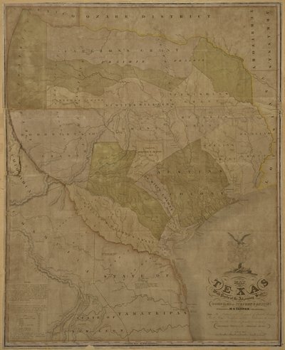 Texas térképe a szomszédos államok egyes részeivel alkotó: American School