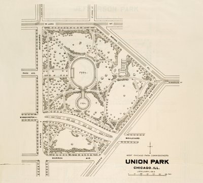 A Union Park térképe, Chicago, Illinois alkotó: American School