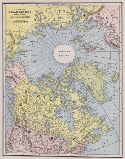 Az Északi-sark térképe (színes metszet) alkotó: American School