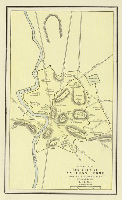 Az ókori Róma városának térképe nagyságának idején, Kr.e. 30-400 alkotó: American School