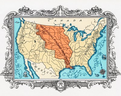 A Louisiana-vásárlás térképe alkotó: American School