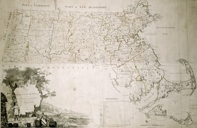 Massachusetts állam térképe, 1801 alkotó: American School