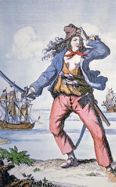 Mary Read, női kalóz (színes metszet) alkotó: American School
