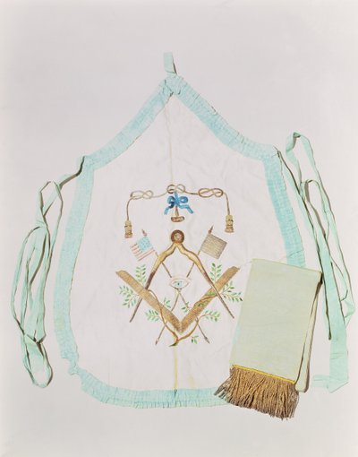 Szabadkőműves kötény és szárny, 1770-1800 (selyem és fémszál) alkotó: American School