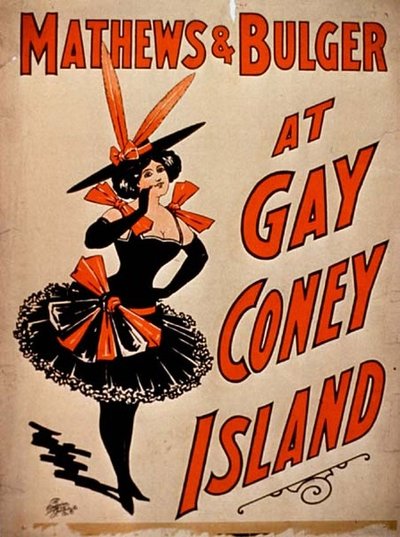 Mathews és Bulger a Gay Coney Islanden (színes litho) alkotó: American School