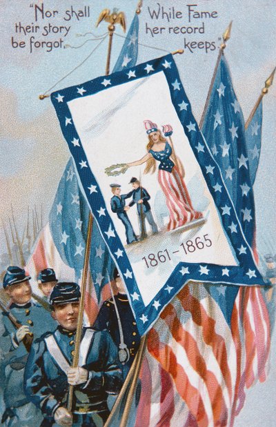 Az emléknapi képeslap, 1900 körül (színes litó) alkotó: American School