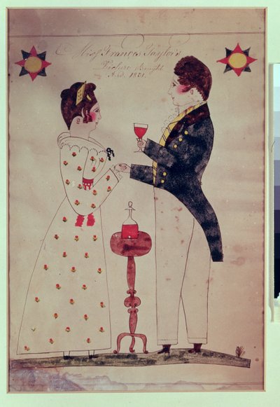 Miss Francis Taylor és vőlegénye, 1831 (wc papíron) alkotó: American School