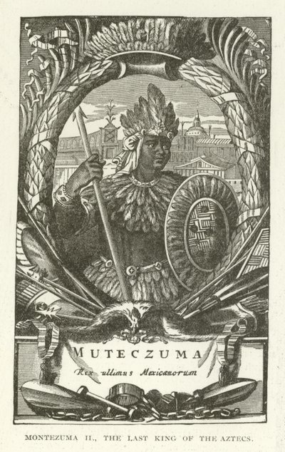 Montezuma II, az aztékok utolsó királya alkotó: American School