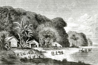 A Saigon folyó szája, illusztráció Walter Rose Saigonban tett látogatásából, megjelent az Appletons Journalban, 1872. május 4. alkotó: American School