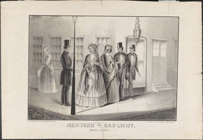 New York, Gas Light, Hooking a Victim, 1850 körül alkotó: American School