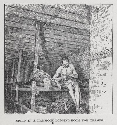 Éjszaka egy Hammock szálláson csavargóknak (litho) alkotó: American School