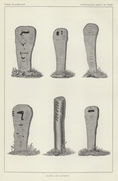 Ojibwa Grave-Posts alkotó: American School