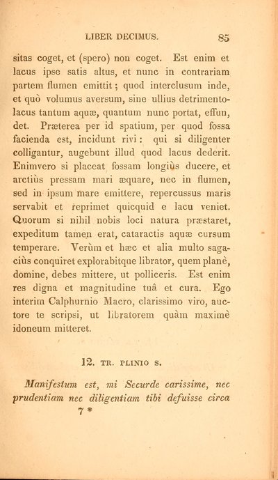 Oldal az Ifjabb Plinius válogatott leveleiből, X. könyv, Boston kiadásában alkotó: American School