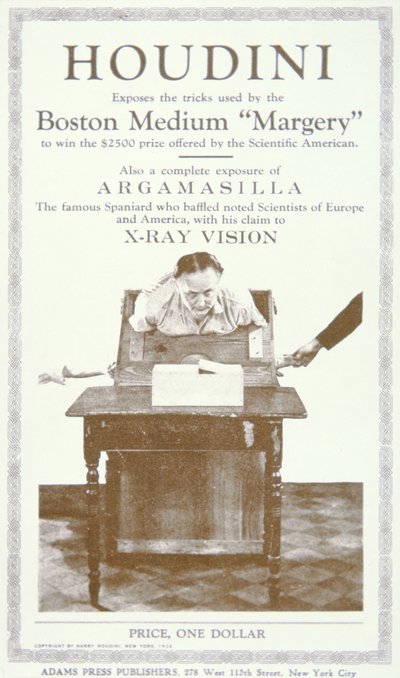 A „Margery” bostoni médium által használt trükköket leleplező füzet, 1924 körül (nyomtatott) alkotó: American School