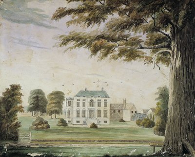 Park House, Anglia: Richard Flower, George Flower édesapja otthona (akvarell papíron a táblára rögzítve) alkotó: American School