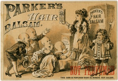 Parkers Hajbalzsam [kereskedelmi kártya] (színes litho [kereskedelmi kártya]) alkotó: American School