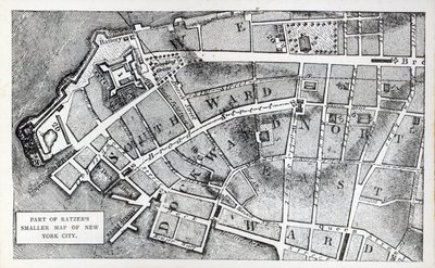 Része Bernard Ratzer kisebb New York-i térképének (litho) alkotó: American School