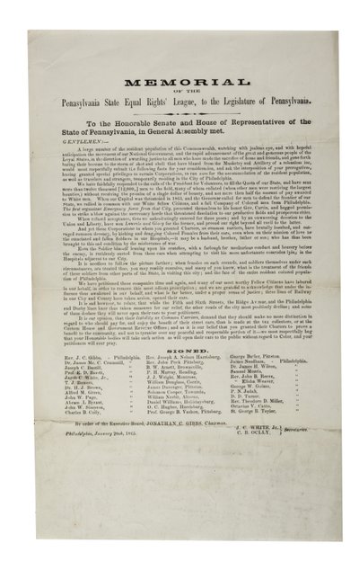 Pennsylvania Állami Equal Rights League, a Pennsylvania State Equal Rights League emlékműve Pennsylvania törvényhozásának, 1865. január 20. alkotó: American School