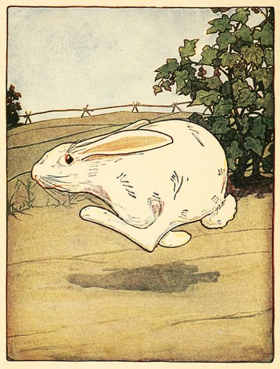 Peter soha nem hagyta abba a futást, a The Tale of Peter Rabbit, kocsmából. 1916-os színes litográfia, 1916. alkotó: American School
