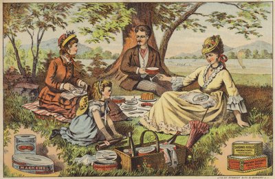 Piknik a víz mellett, halkonzerv fogyasztásával alkotó: American School