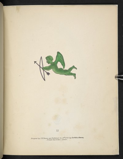 15. tábla Zöld Ámor figura.  Spectropia; vagy Meglepő spektrális illúziók, amelyek mindenhol szellemeket mutatnak, bármilyen színben stb. ser. 1.  J.H. Barna  1864 alkotó: American School