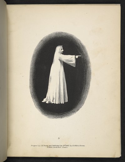 3. tábla. Egy szellem fehérben.  Spectropia; vagy Meglepő spektrális illúziók, amelyek mindenhol szellemeket mutatnak, bármilyen színben stb. ser. 1.  J.H. Barna  1864 alkotó: American School