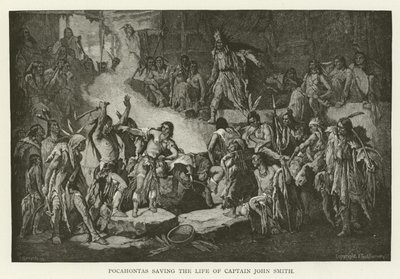 Pocahontas megmenti John Smith kapitány életét alkotó: American School