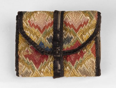 Zsebkönyv, c. 1750-1800 (gyapjú, len, selyem és bakancs) alkotó: American School