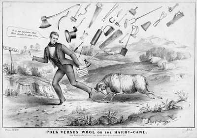 Polk versus gyapjú, vagy, The Harry-cane, kiadó: H R Robinson, New York, 1844 alkotó: American School