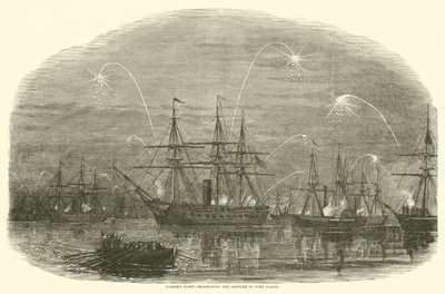 A hordárflotta Fort Fisher elfoglalását ünnepli, 1865. január alkotó: American School