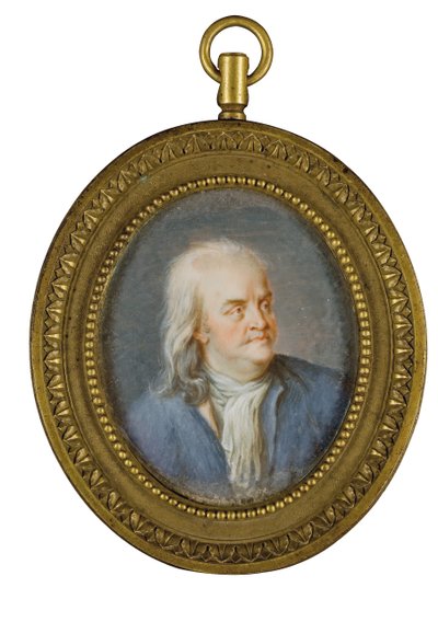Benjamin Franklin portré miniatűrje alkotó: American School