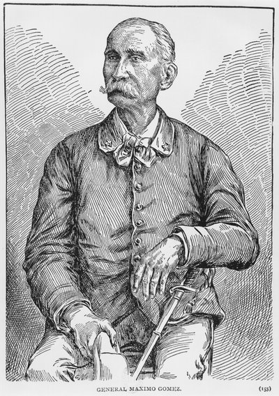 Maximo Gomez tábornok (1836-1905) portréja Murat Halstead Kuba történetéből, 1898. alkotó: American School