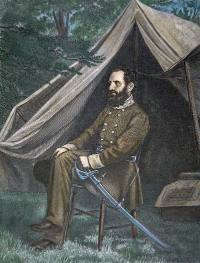 „Stonewall” Jackson tábornok portréja (színes litó) alkotó: American School