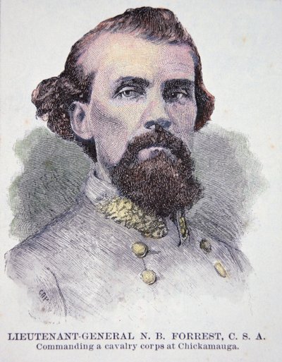 Nathan B. Forrest altábornagy (1821-77) portréja (litho) alkotó: American School