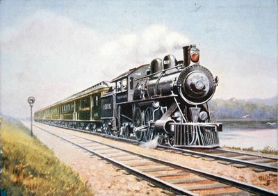 A Chicago & North Western Railroad Overland Limitedjének képeslapja alkotó: American School