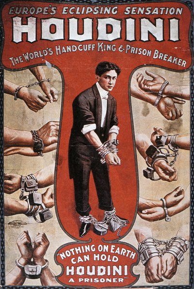 Houdini előadását hirdető plakát alkotó: American School