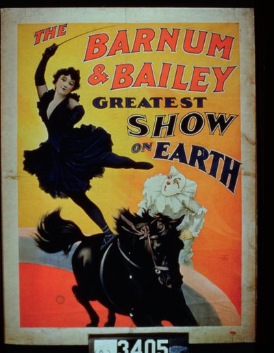Plakát, amely a Barnum és Bailey legnagyobb show-ját hirdeti a Földön alkotó: American School