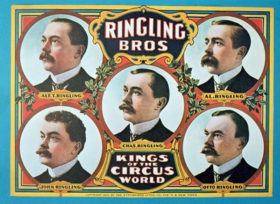 A „Cirkuszvilág Ringling Bros. Kings of the Circus World” című plakátja alkotó: American School