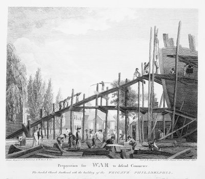 Felkészülés a háborúra a kereskedelem védelmében, 1800 alkotó: American School