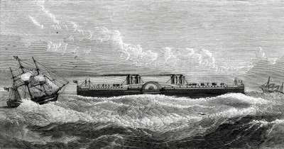 Javasolt komp-gőzös Dover és Calais között, illusztráció az Appletons Journalból, 1872. május 4. alkotó: American School