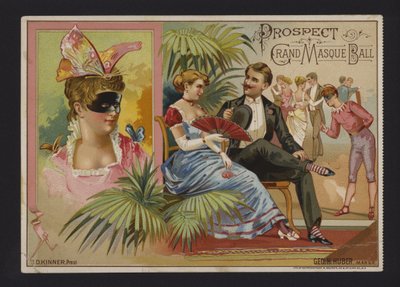 Prospect Association grand masked ball at the Academy of Music, Tammany Hall and Nilsson Hall, New York (chromolitho) alkotó: American School