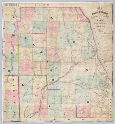 Cook és DuPage megye Rees térképe alkotó: American School