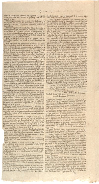 A NYS alkotmánymódosítási javaslatát nyomtató határozatok, 1788. október alkotó: American School