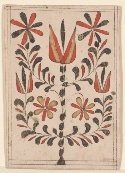 Érdemdíj (Belohnung), Fraktur festmény (toll és tinta WC-vel papíron) alkotó: American School